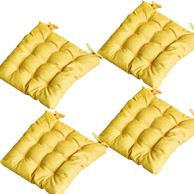 وسادة مقعد مخملية فاخرة باللون الأصفر