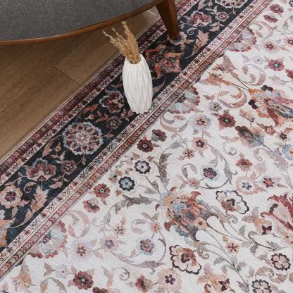 PERSISK Dark Color Vintage Chenille Rug