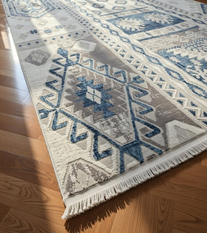 Arabian Blue Boho Turkish Carpet