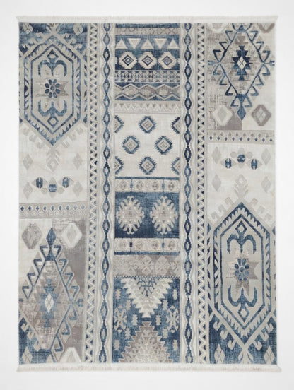 Arabian Blue Boho Turkish Carpet