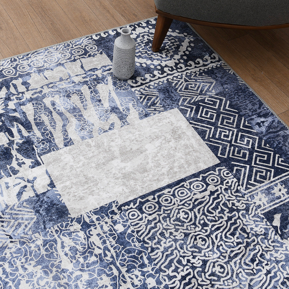 Noor Blue Premium Chenille Rug