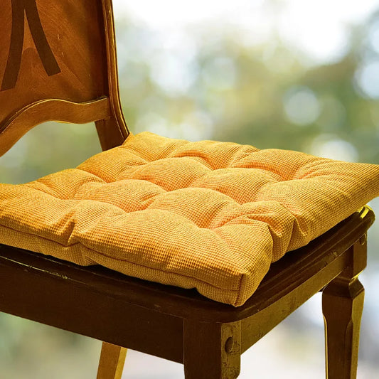 Velvet Premium Yellow Seat Cushion